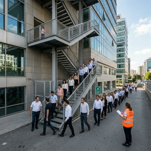 Balçova otelleri ve termal tesisleri için gece tahliye tatbikatı eğitimi