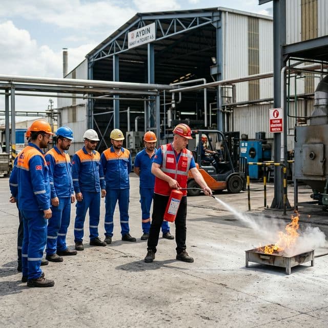 Yangın eğitimi sahada uygulama