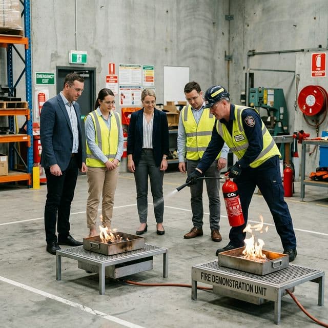 Yangın eğitimi — uygulamalı söndürücü kullanımı